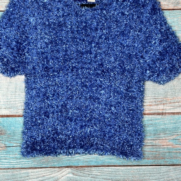 Vintage Gold Tag Cache Fuzzy Blue Top Small - Picture 3 of 5
